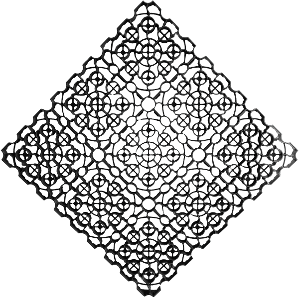 Black X-Grid ground reinforcement grid, one square metre